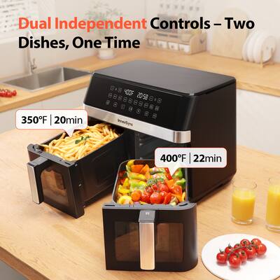 Comfy Nest, Friteuse à air double panier 11L avec 12 programmes de cuisson, Air Fryer, technologie de circulation d'air rapide et écran tactile LED - Taille : 11L, Couleur Comfy Nest, Friteuse à air double panier 11L avec 12 programmes de cuisson, Air Fryer, technologie de circulation d'air rapide et écran tactile LED - Taille : 11L, Couleur