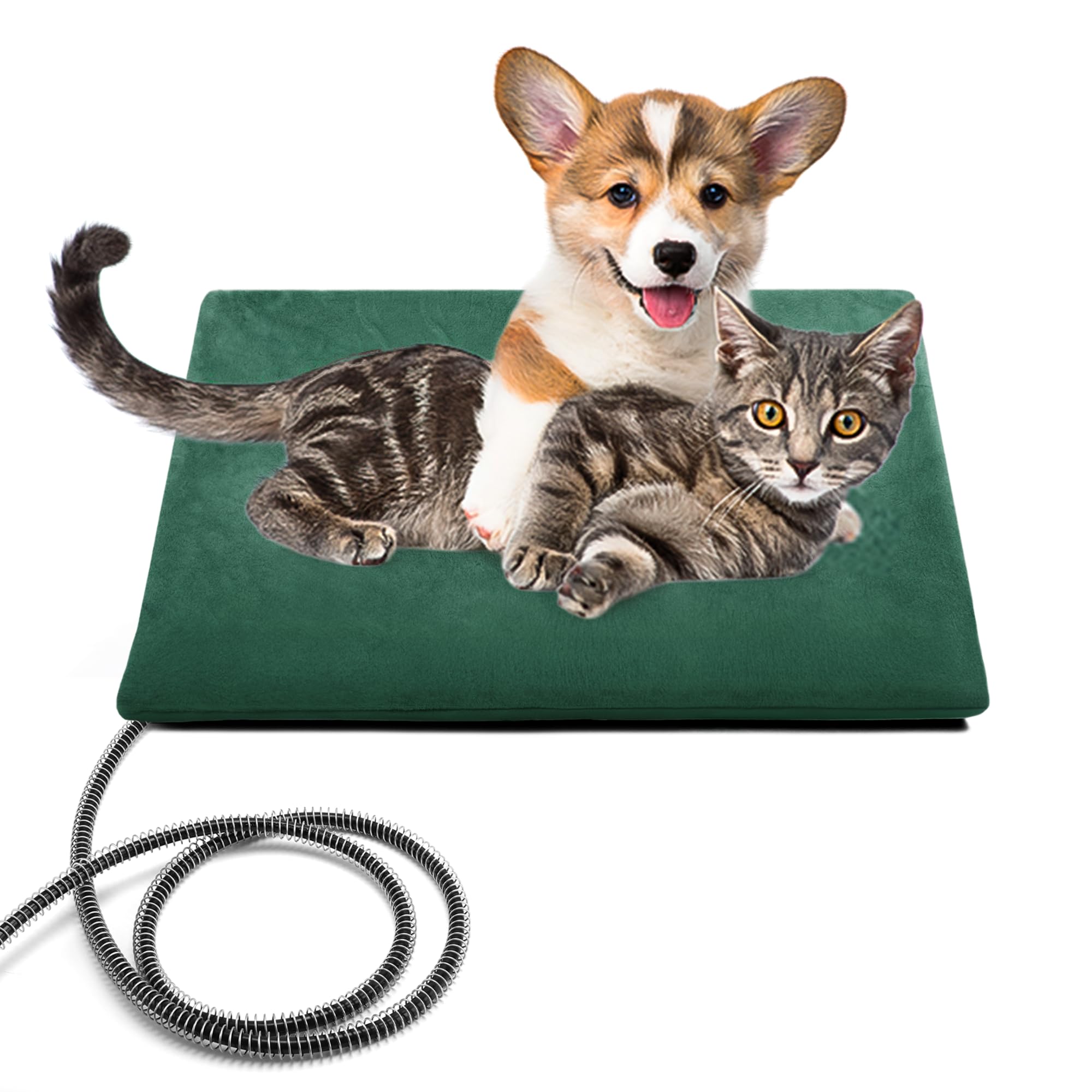 Reds Spade - Outdoor Pet Heating Pad For Cats Dogs 100 4 107 6 f Auto Temp Control Waterproof Fireproof Cat House dog Ke - Green M:15.7"X19.7"