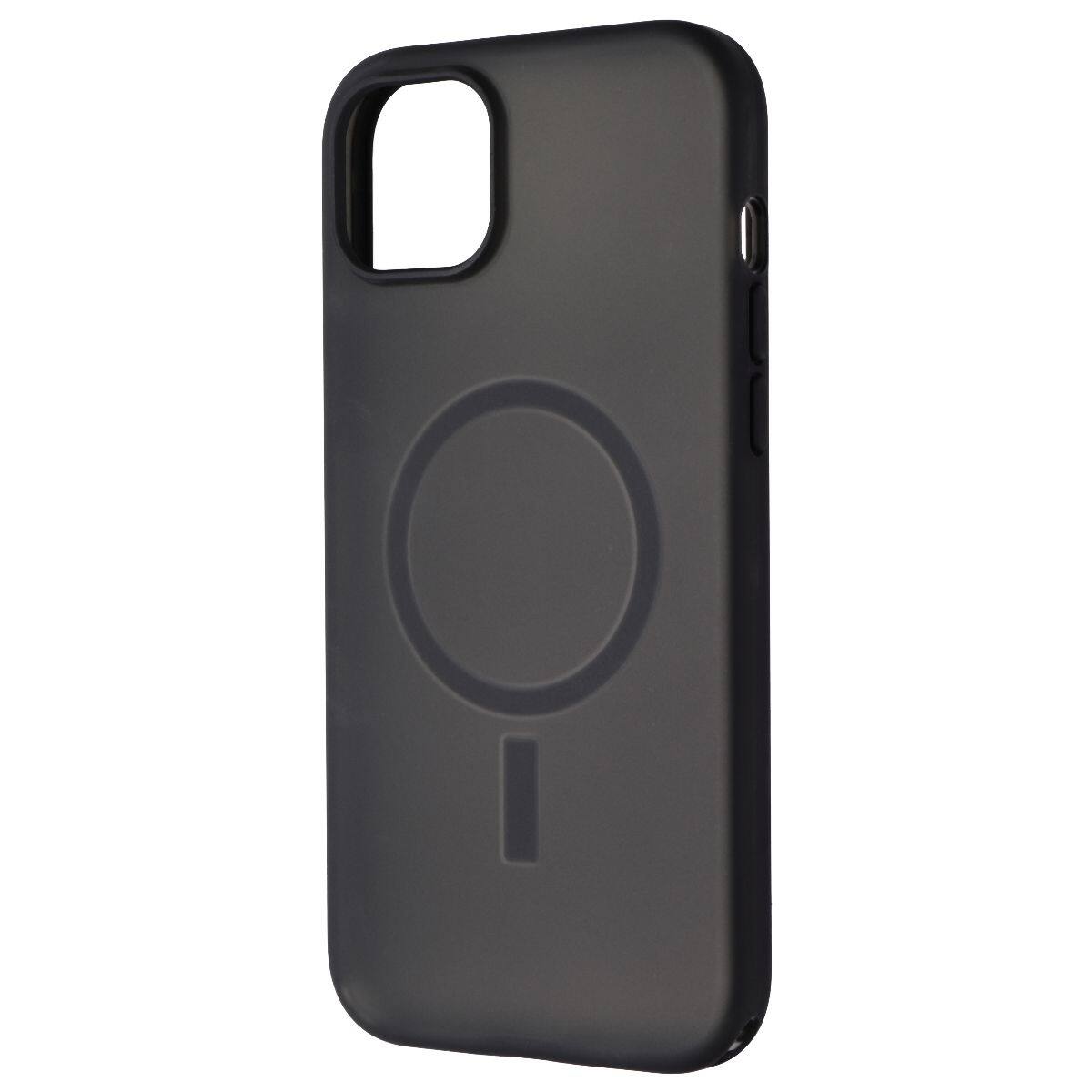 Front. OtterBox - OtterBox Symmetry Soft Touch for MagSafe for iPhone 15 Plus/14 Plus - Dark Echo - Black.