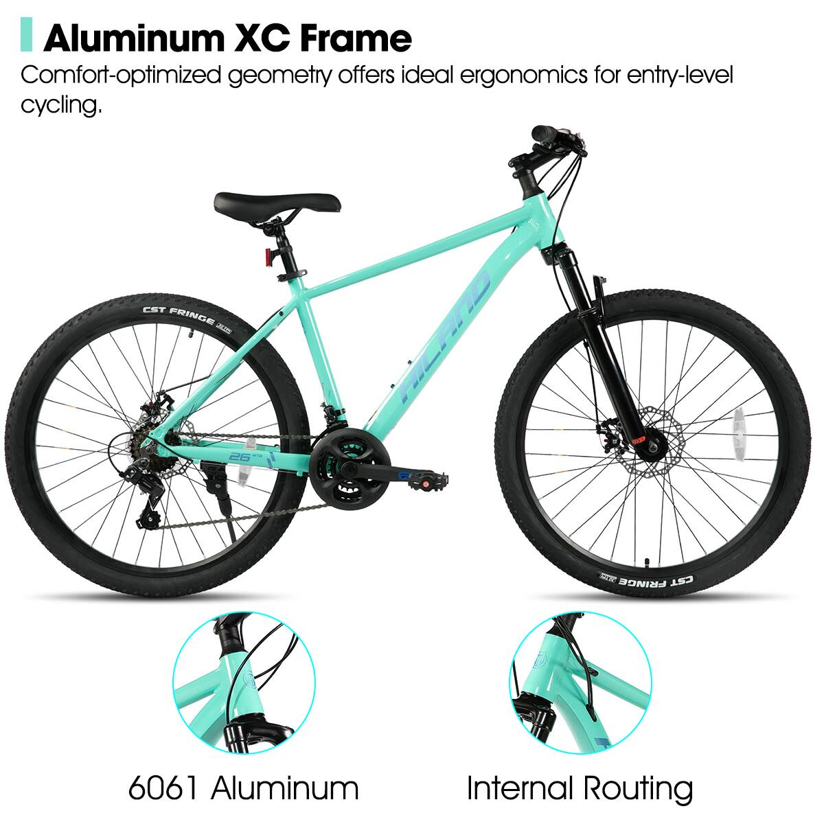 HILAND 27.5 Inch Mountain Bike with 21 Speed for Men Women
