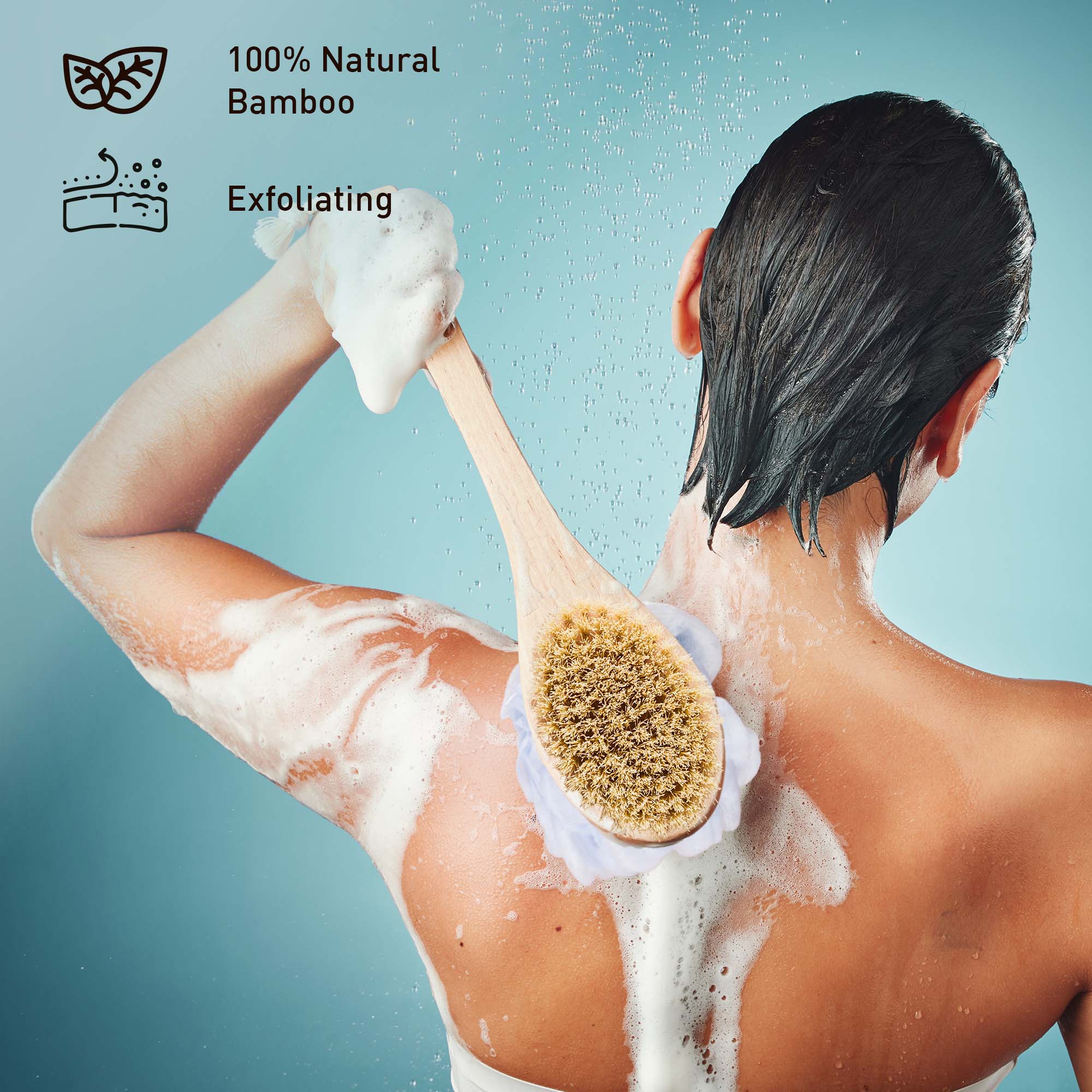 100% Natural Bamboo  
Exfoliating