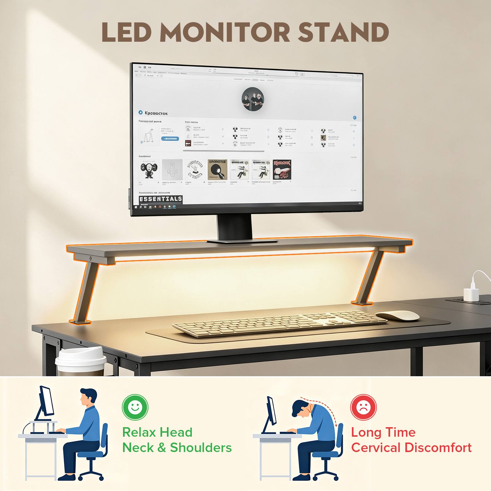 LED MONITOR STAND

Twitter - AMS ham-syone

Join

Leadition

PRODOSTOR - PARTIFICIAL CENTROLE

- SPARESSION ESSENTIALS

Relax Head Neck & Shoulders

Long Time Cervical Discomfort
