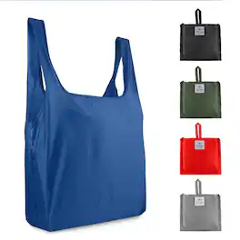 Zulay Kitchen - 5 Pack 50 Pound Reusable Grocery Bags - Large Foldable Reusable Bags With Handles and Drawstring Bag - Assorted 3