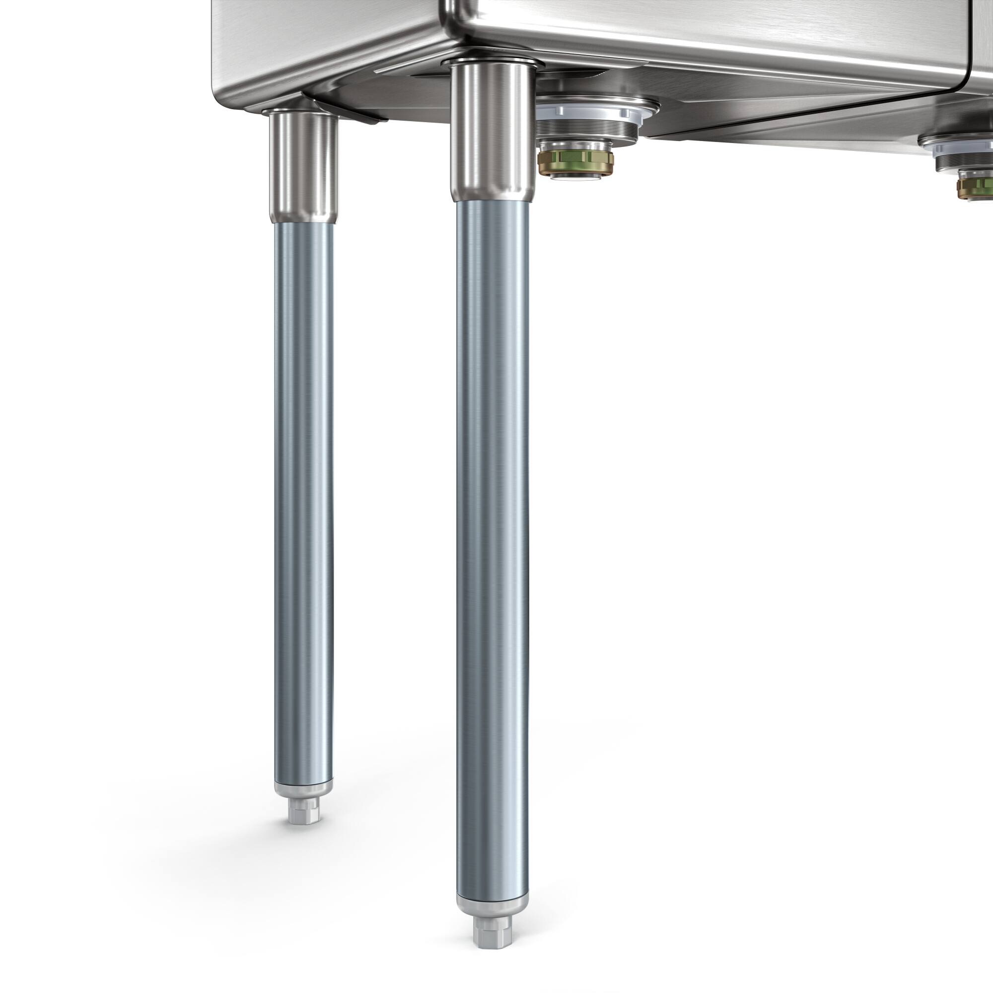 Alt View 6. Koolmore - 75 in Three Compartment  Sink, Bowl Size 15x15x14, 16 Gauge Stainless-Steel with 2 Drainboards - Stainless Steel.