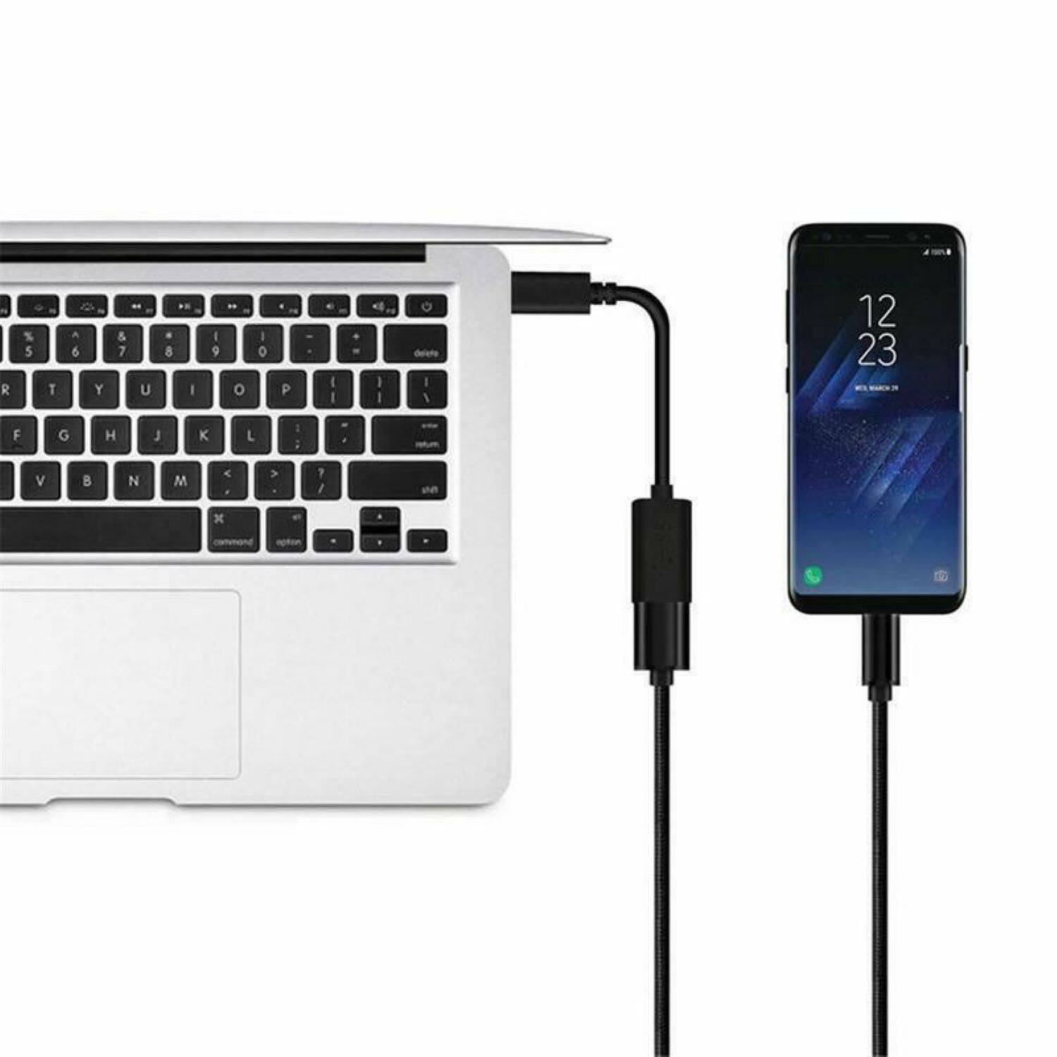 Left. Sanoxy - USB-C to USB-A 3.0 OTG Adapter Converter Cable - Black.