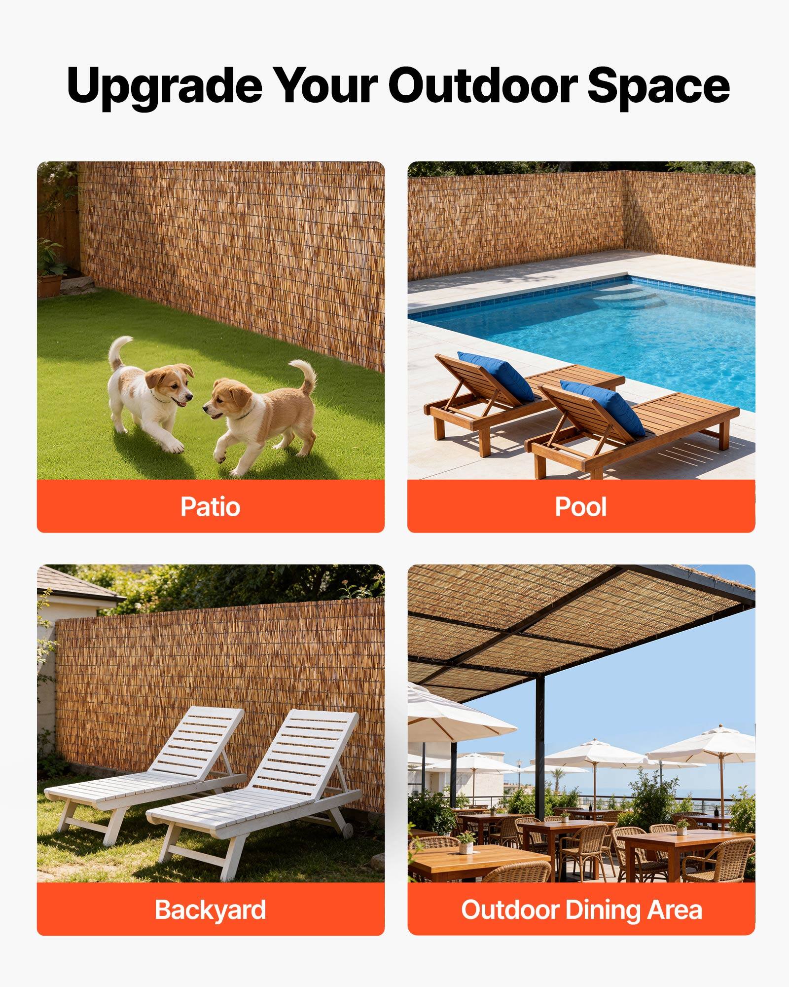 Upgrade Your Outdoor Space

- Patio
- Pool
- Backyard
- Outdoor Dining Area