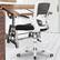 Left. Brick Attic - Drafting Chair, Tall Office Chair Ergonomic Desk Chair, Task Rolling Chair with Adjustable Flip-up Armrests Foot Ring - White.