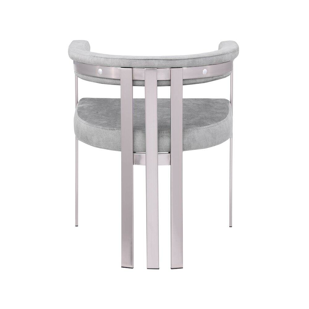 Alt View 1. Meridian Furniture - Marcello Grey Velvet Dining Chair, Set of 2 - Grey.