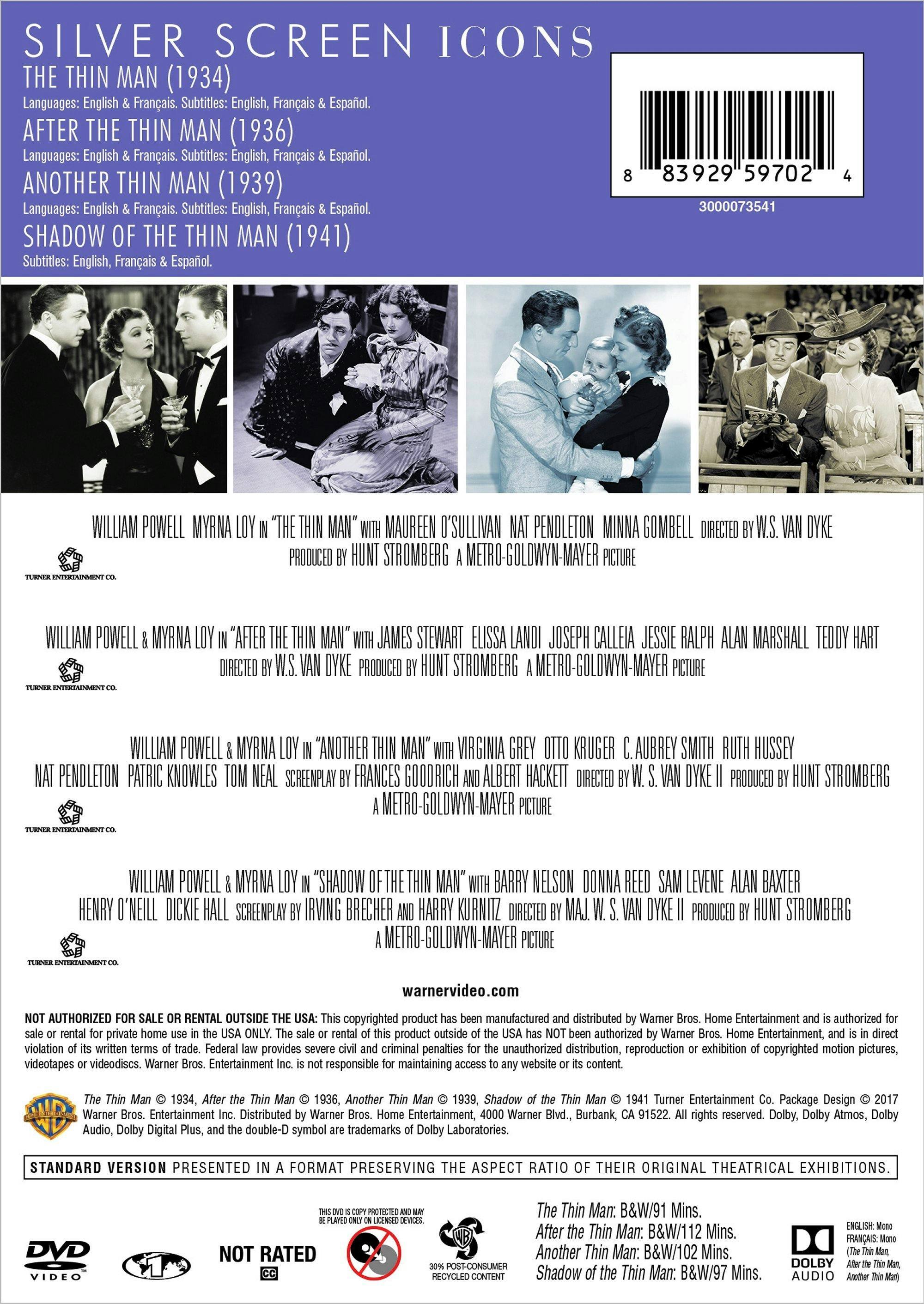 Angle. Silver Screen Icons - Thin Man Volume 1 (DVD New Box Art) [DVD].