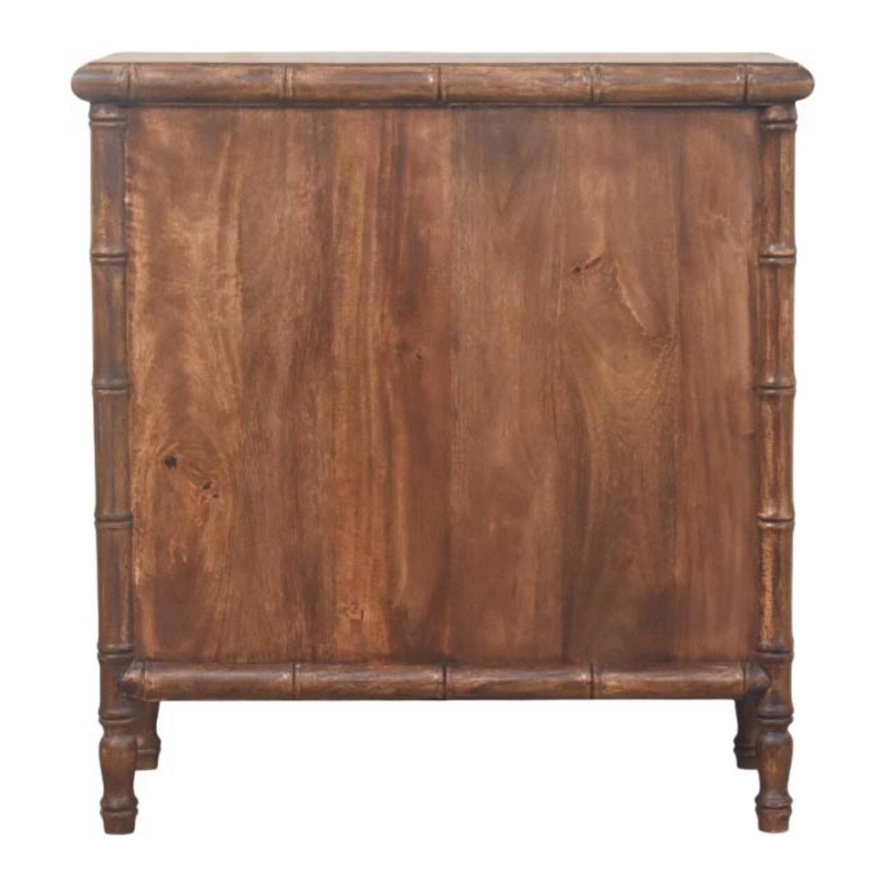 Alt View 5. Artisan Furniture - Artisan Furniture Solid Wood Bamboo Carved 3-Drawer Chest, Brown - Brown.