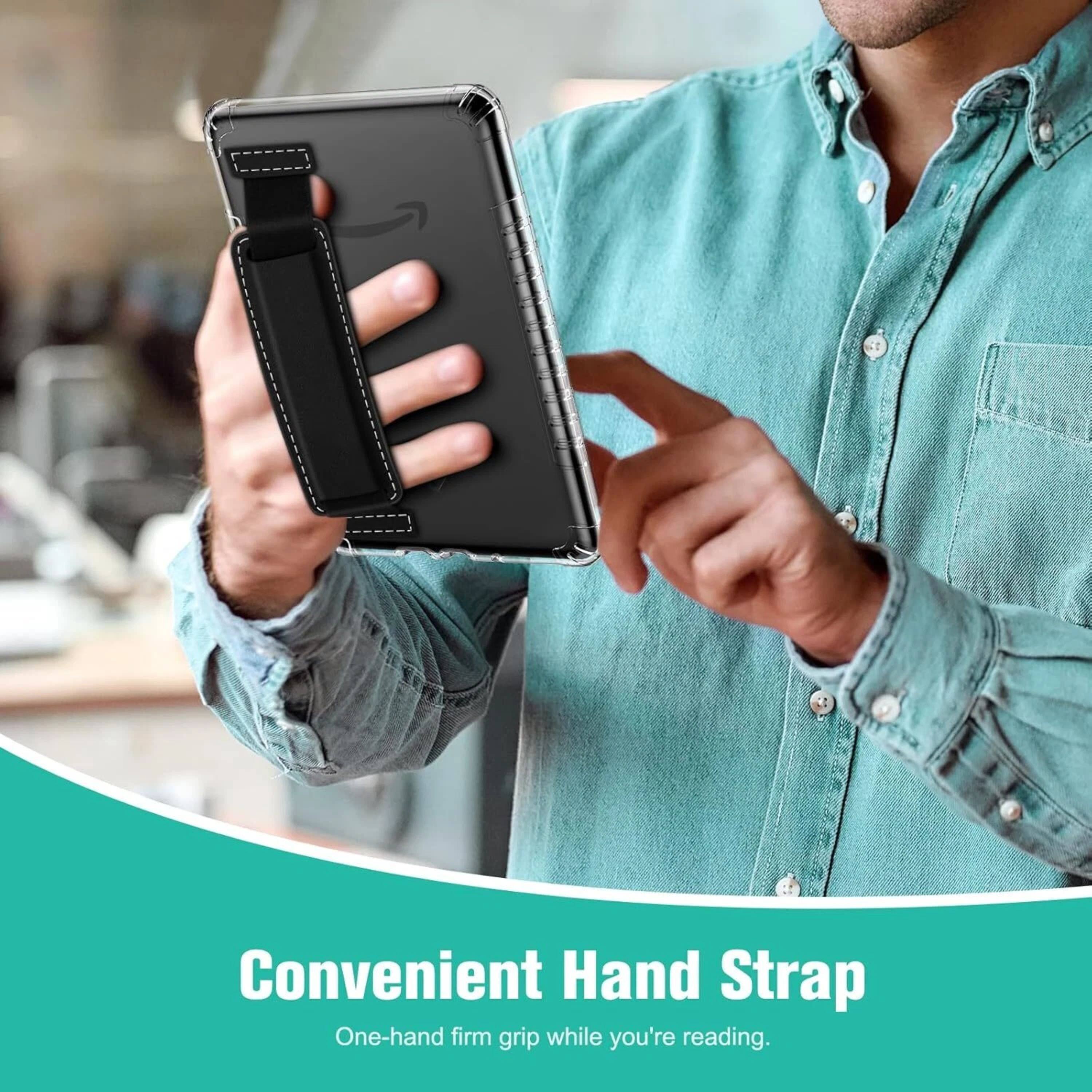 Convenient Hand Strap  
One-hand firm grip while you're reading.