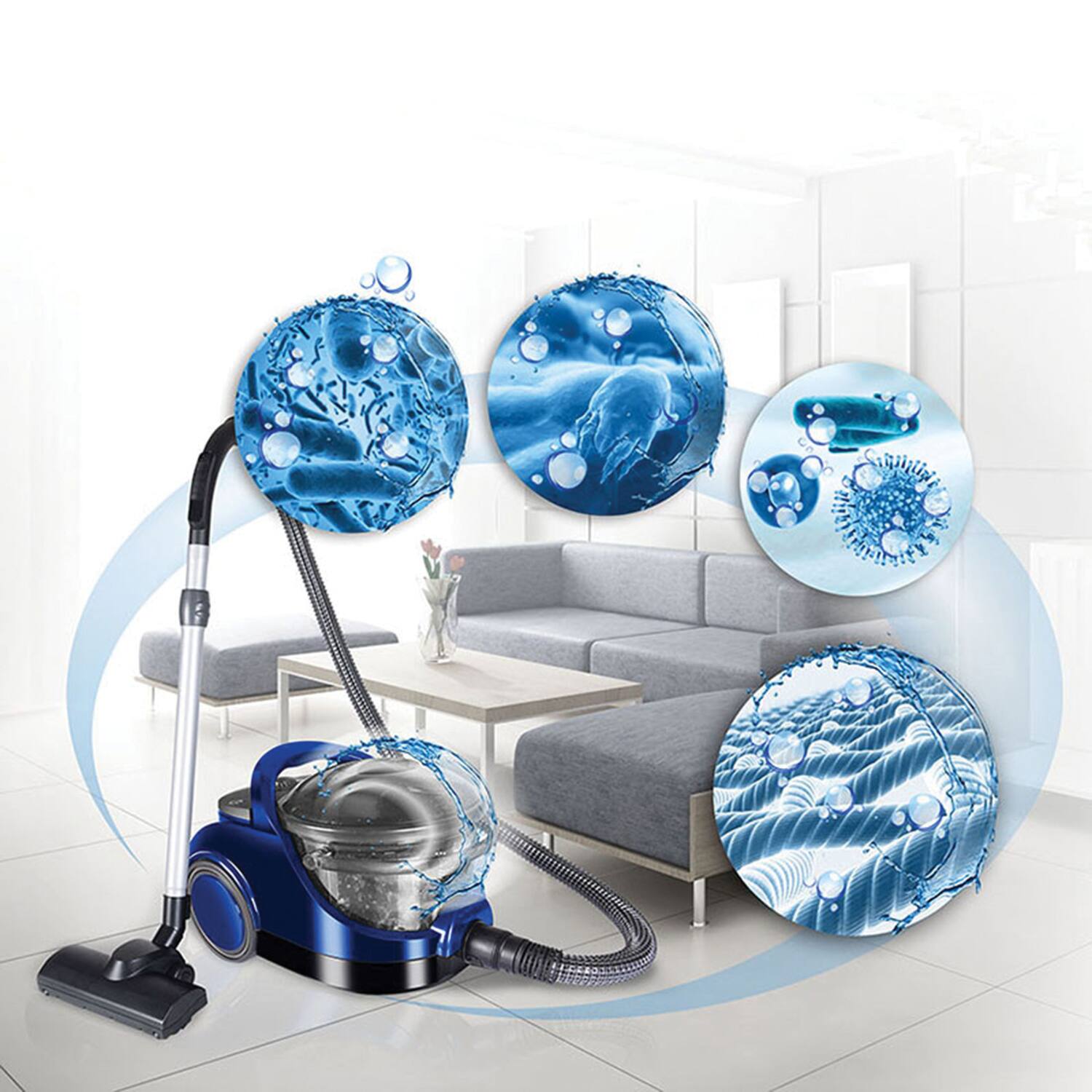 Koblenz - Deluxe Anti-Allergenic Water Filtration System Vacuum, With HEPA Filtration - Blue - Thumbnail 4