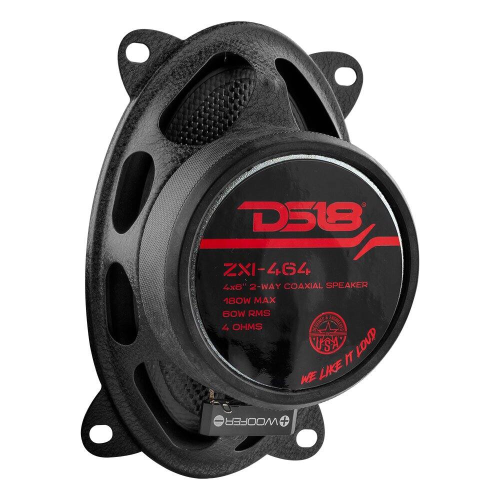 D518  
ZXI-464 4x6" 2-WAY COAXIAL SPEAKER  
180W MAX  
60W RMS  
4 OHMS  
DESIGNED ENGREERED USA  
WE LIKE IT LOUD