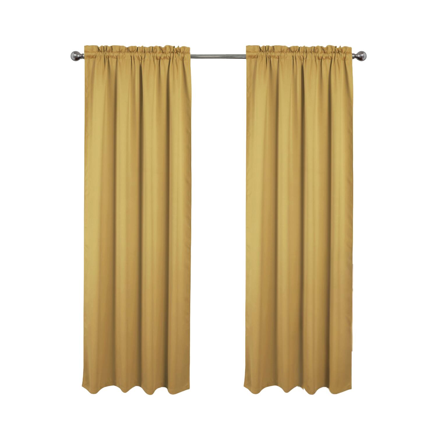 RT Designers Collection - 100% Polyester Twilight Blackout Rod Pocket Curtain Panel 54" x 84" Sesame - Brown