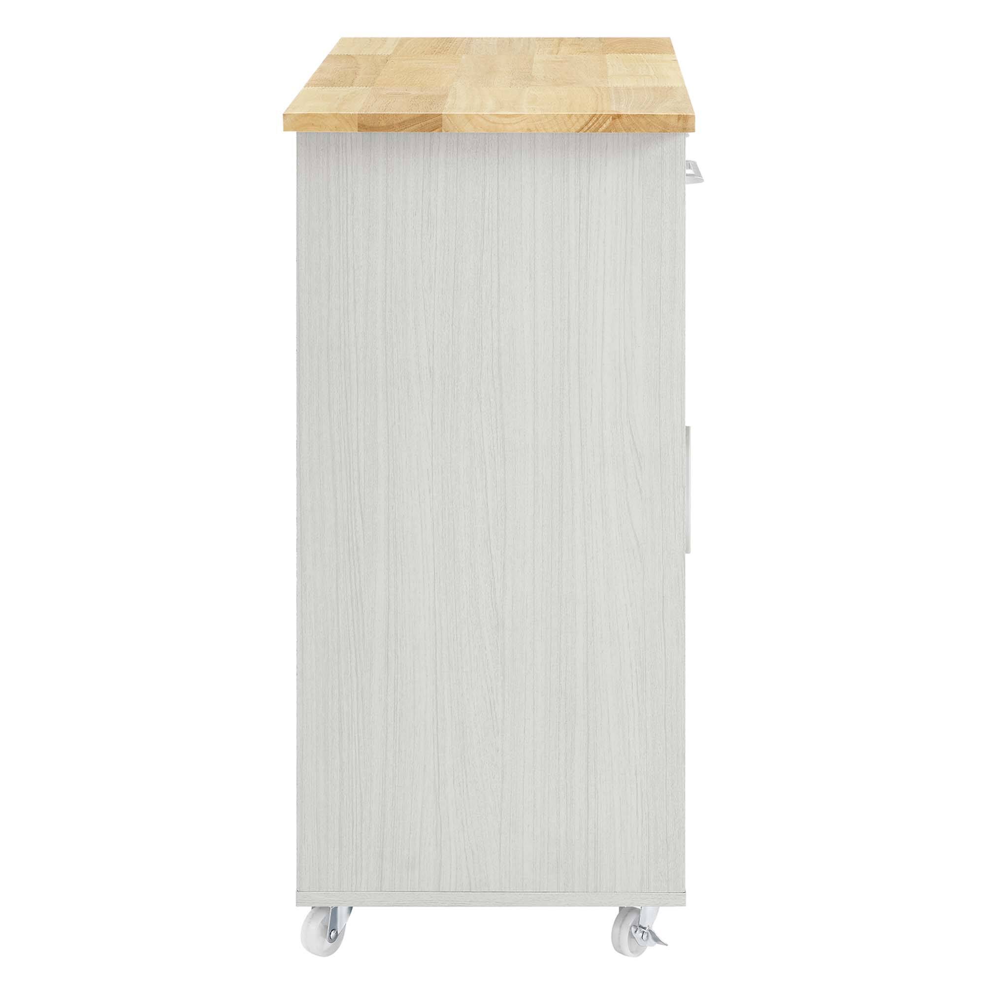 Alt View 2. Modway - Culinary Kitchen Cart With Towel Bar by Modway - White Natural.