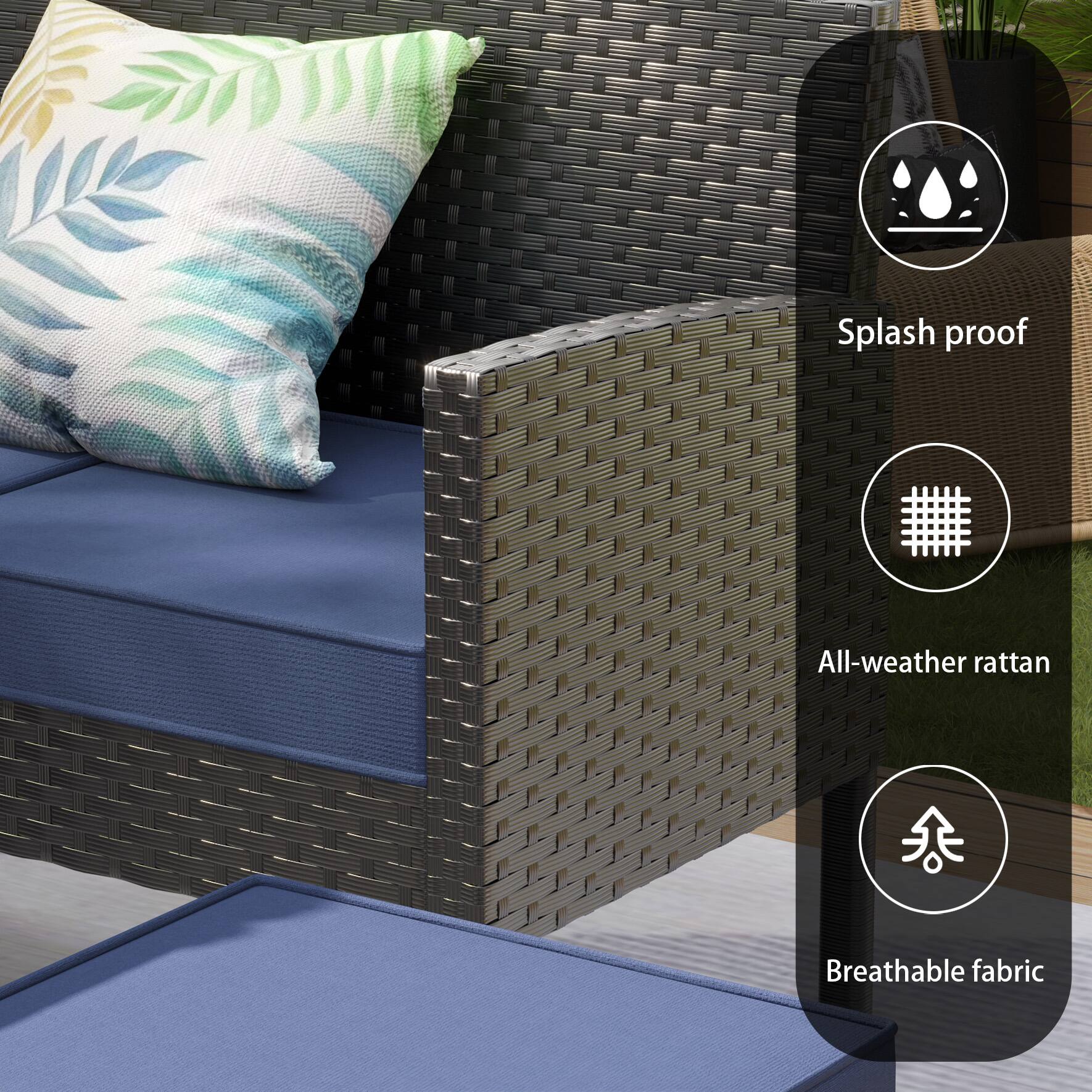 Splash proof, All-weather rattan, Breathable fabric
