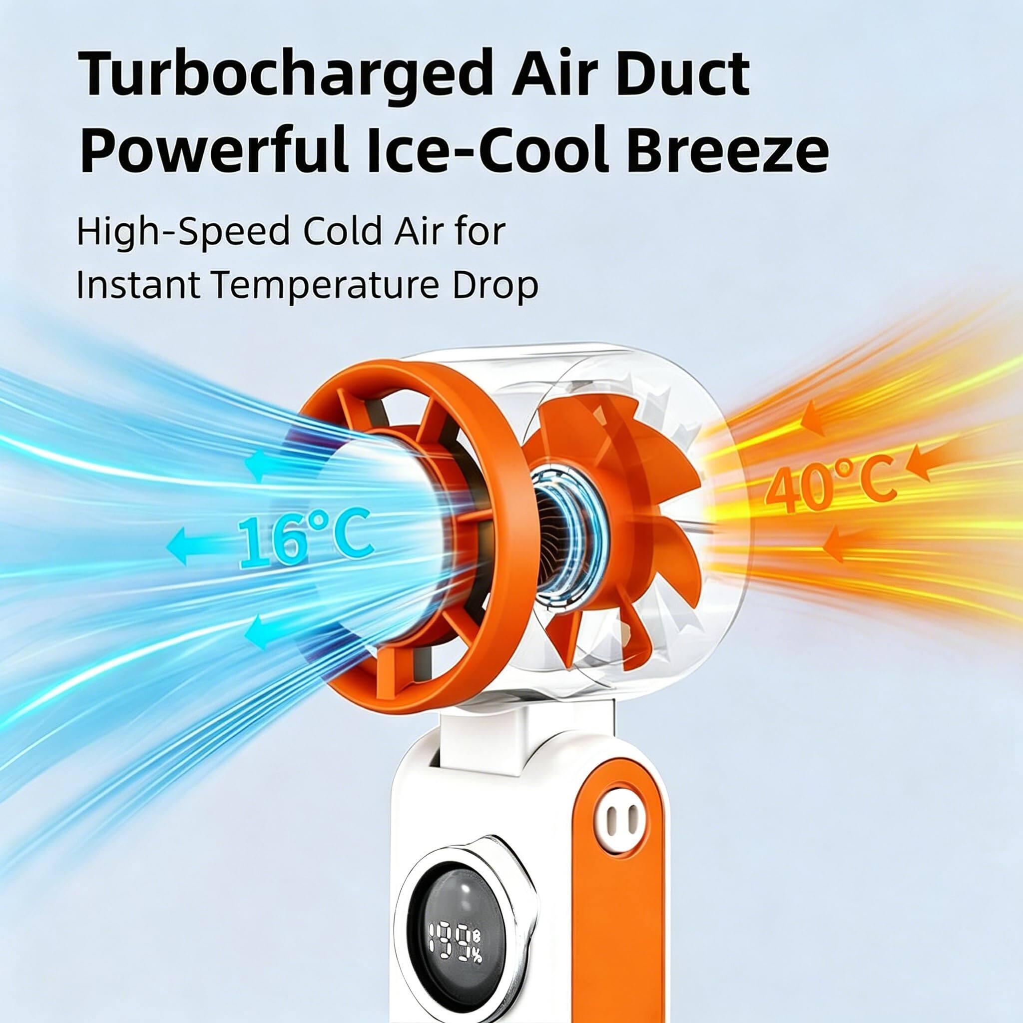 Turbocharged Air Duct Powerful Ice-Cool Breeze  
High-Speed Cold Air for Instant Temperature Drop  
40°C to 16°C