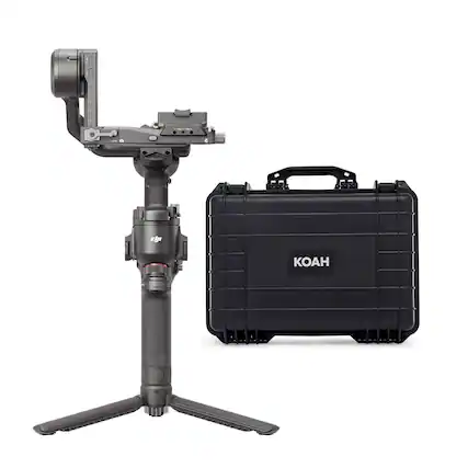 Front. DJI - DJI RS 4 with Weatherproof Hard Case with Customizable Foam (18 x 14 x 7 Inch) bundle.