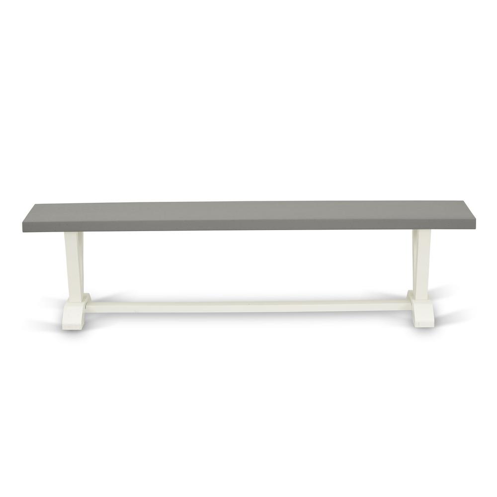 Front. East West Furniture - East West Furniture V-Style Dining Table Bench with Wooden Seat - Brown.