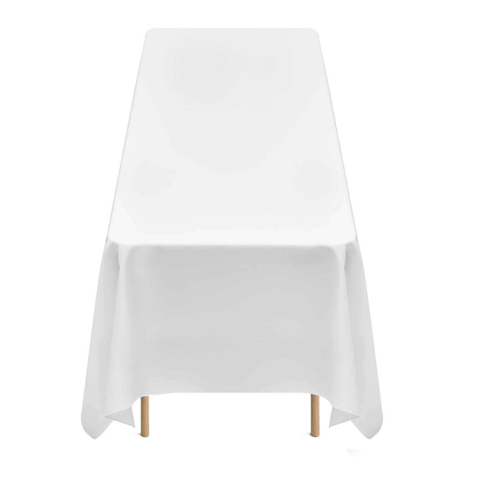 Alt View 5. VEVOR - White Tablecloths for Rectangle Tables, 6 Pack, 90 x 132 Inches, Reusable and Machine Washable Table Clothes - White.