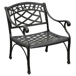 Crosley Furniture - Sedona 2Pc Cast Aluminum Outdoor Lounge Chair Set - 2 Club Chairs - Black