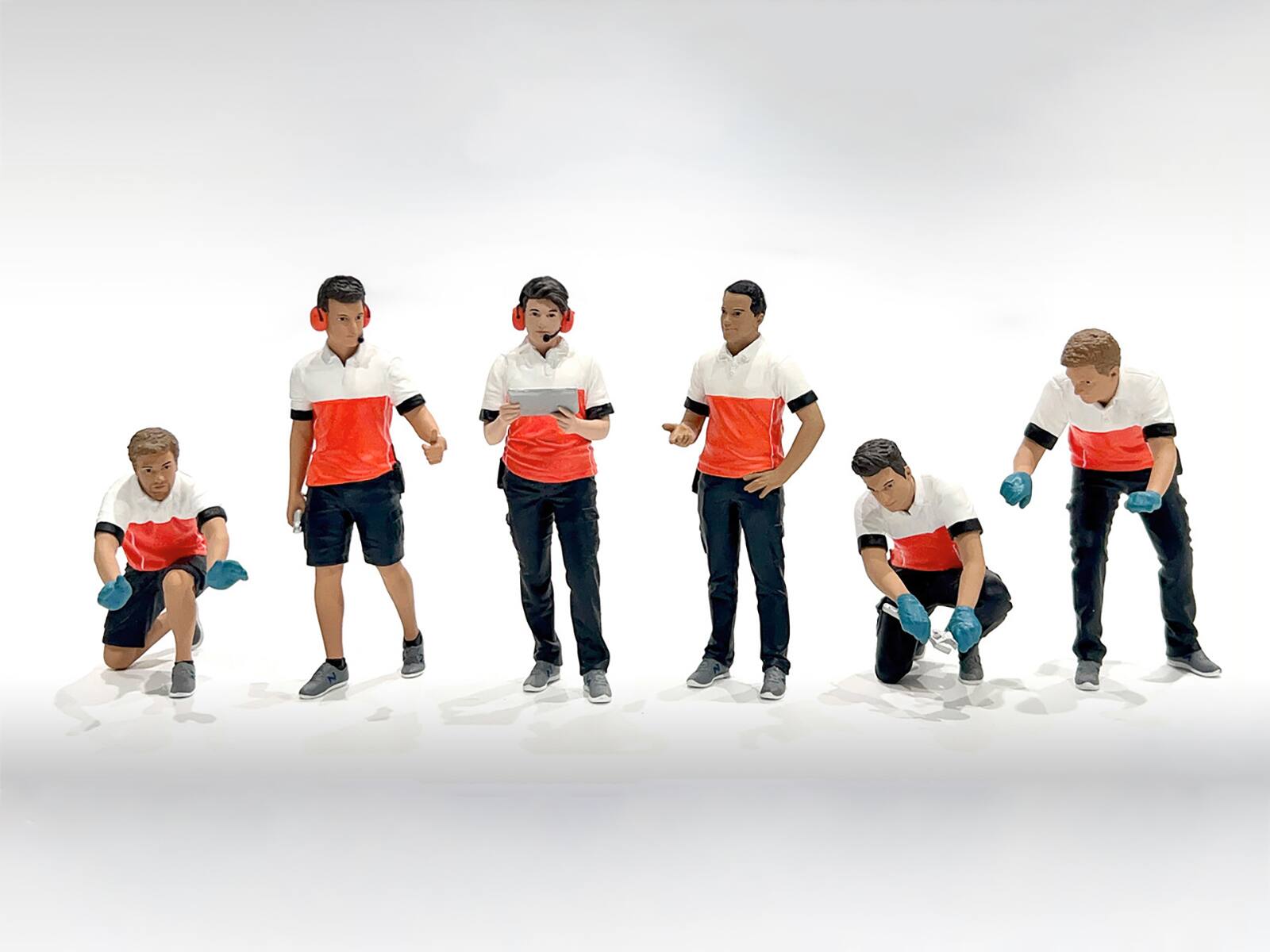 Alt View 1. American Diorama - "Race Crew" 6 piece Figure Set for 1/18 scale models by American Diorama.