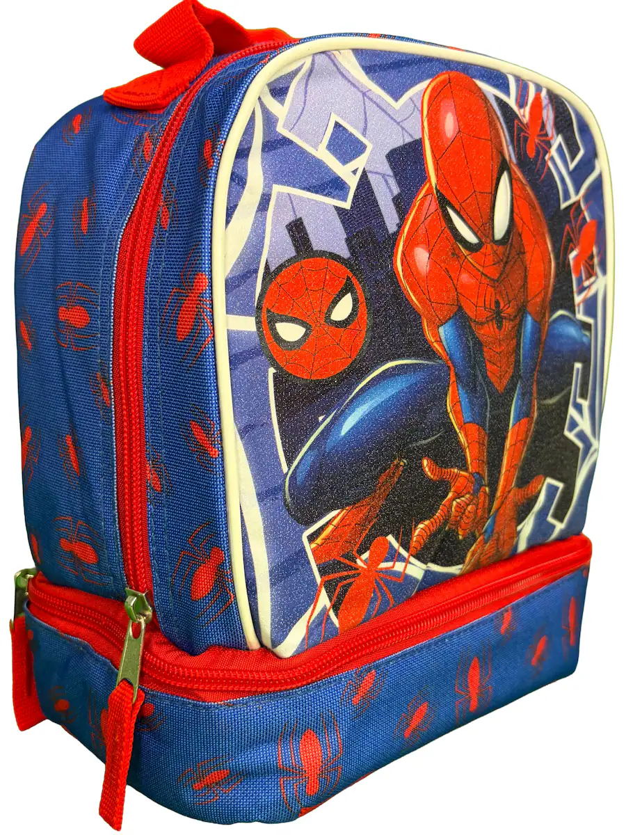 Design Bag Drop Marvel Spiderman Kids Insulated Lunch Bag with Handle, Drop Bottom ...