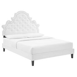 Modway - Gwyneth Tufted Performance Velvet Queen Platform Bed - White