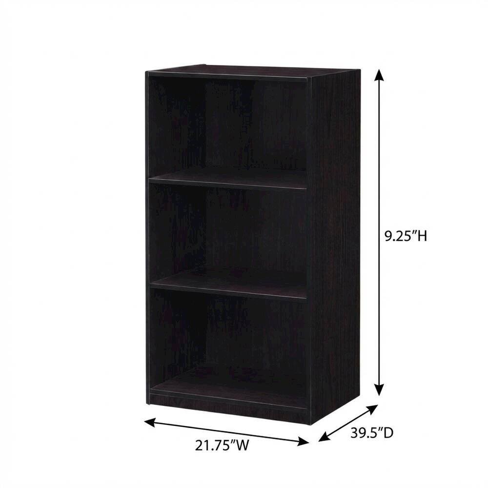 FurniFact - Wooden 3-Tier Bookcase with Storage Shelves for Living Room and Office - Dark Walnut price history on PriceWatchPro