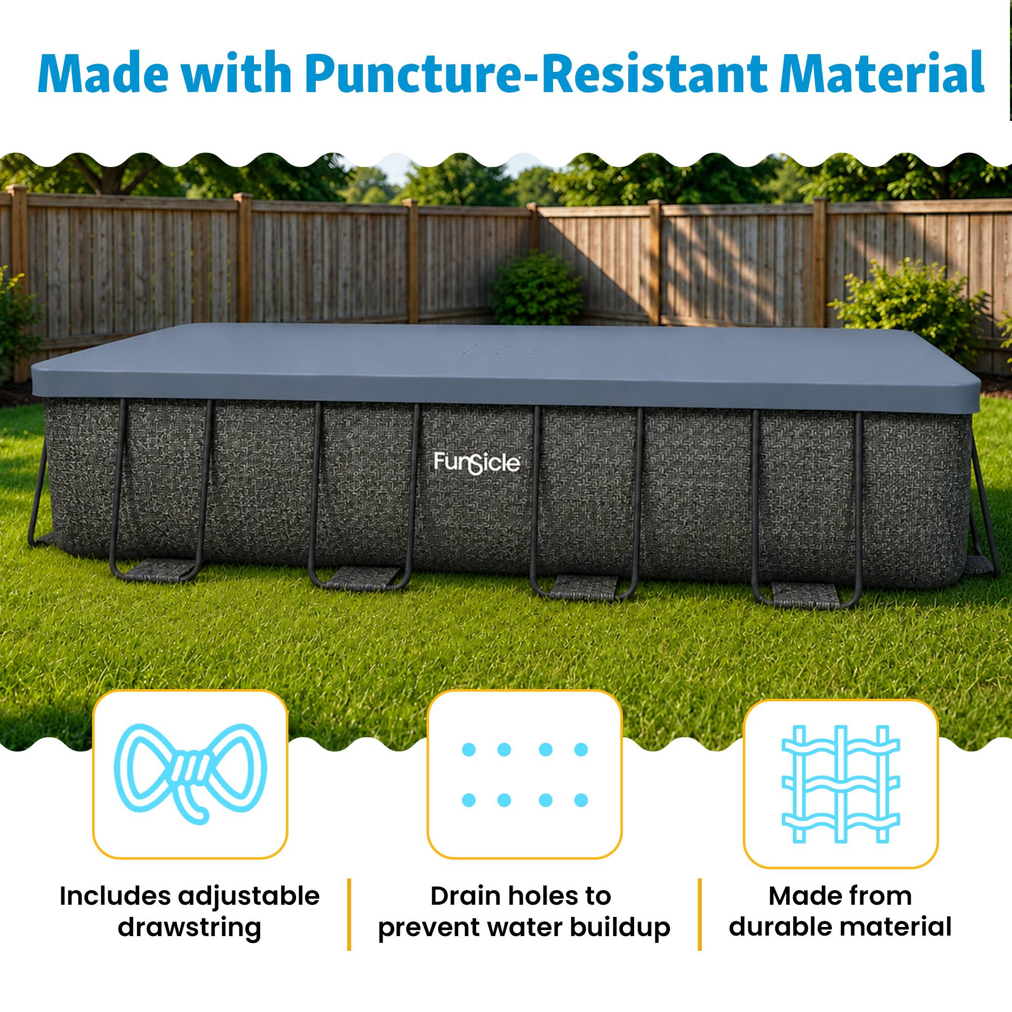 Made with Puncture-Resistant Material

FunSicle

Includes adjustable drawstring

Drain holes to prevent water buildup

Made from durable material