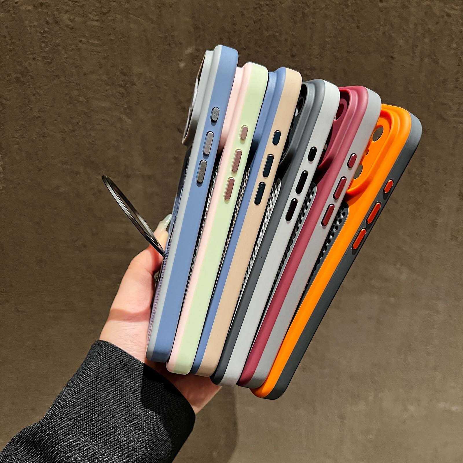Alt View 2. Dteck - Magnetic Case for Apple iPhone 17 Pro with Hidden Ring Stand, Slim Shockproof Mesh Cooling Cover Built-in Lens Film - Darkblue.