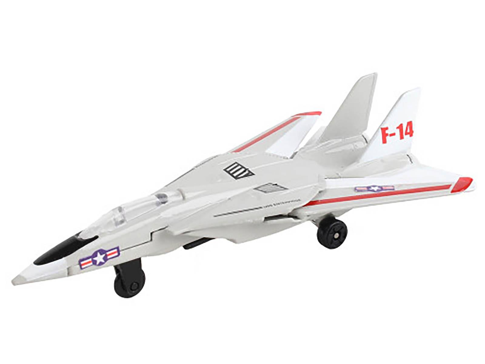 Alt View 3. Runway24 - Grumman F-14 Tomcat Fighter Aircraft Gray with Red Stripes with Runway Section Diecast Model Airplane by Runway24.