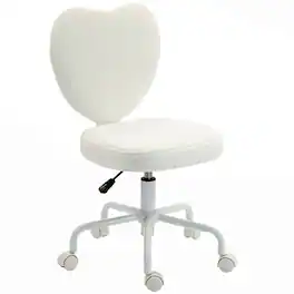 Homcom - Love Shaped Back Design Vanity Chair - White