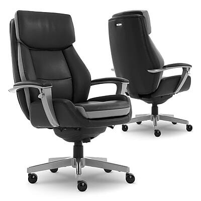 Alt View 8. La-Z-Boy - La-Z-Boy Alton Ergonomic Bonded Leather Swivel Executive Chair, Black (51544) - Black.