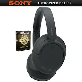 Sony - Wireless Noise Cancelling Headphone Black with CPS 3 Year Extended Warranty Bundle