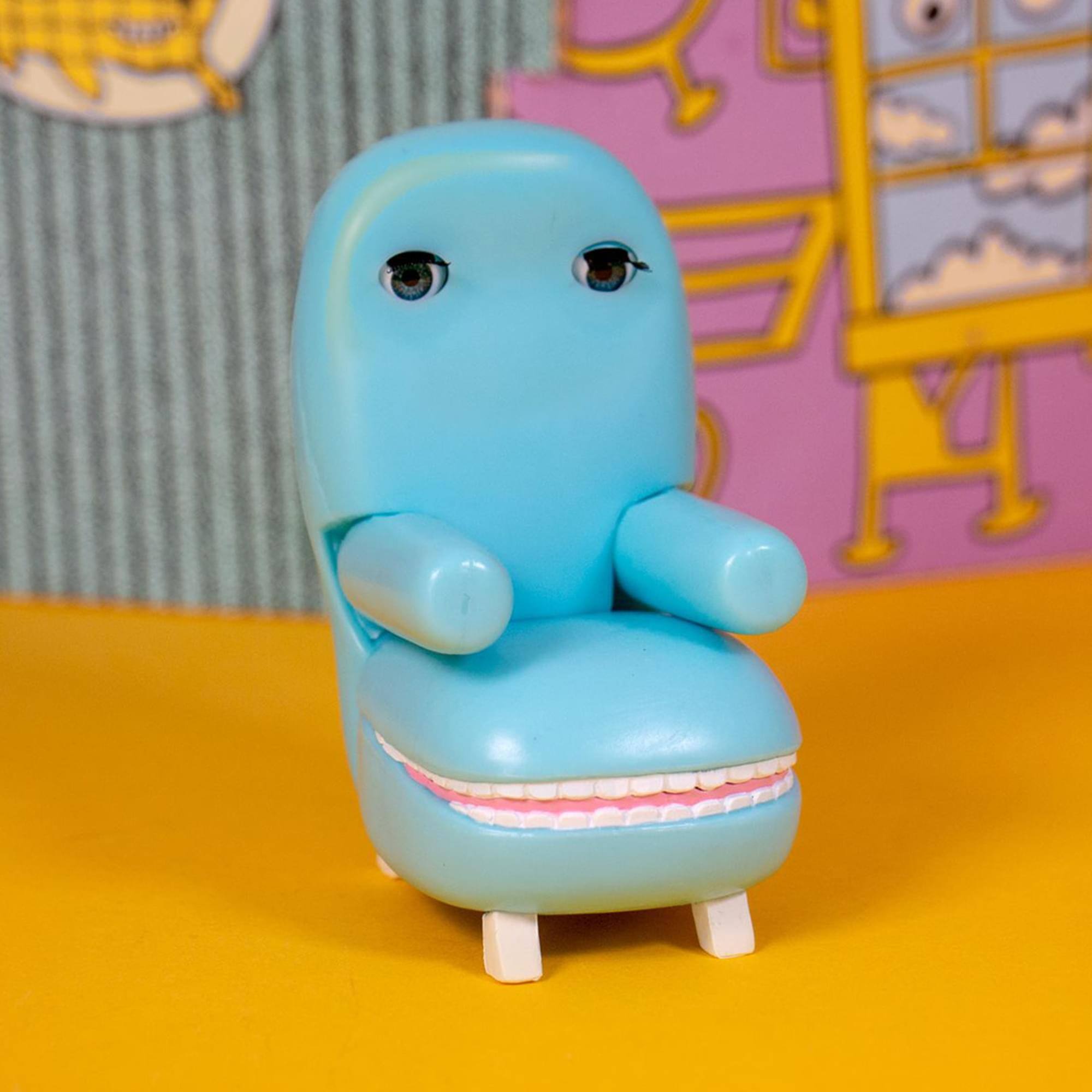 Alt View 10. Super7 - Pee-Wee's Playhouse 3.75 Inch ReAction Figure | Chairry - Blue.