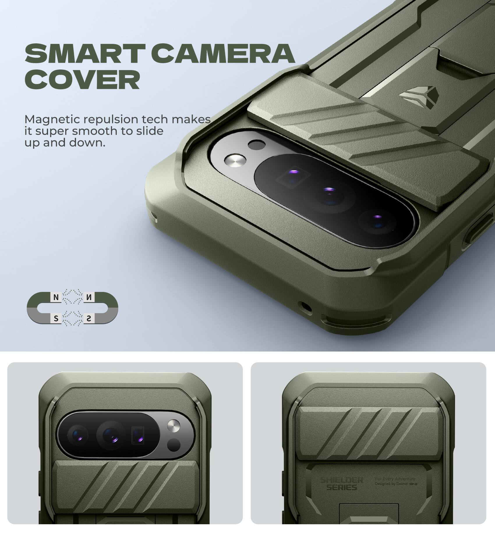 SMART CAMERA COVER

Magnetic repulsion tech makes it super smooth to slide up and down.

SHIELDER SERIES

For Every Adventure Designed by Drive 2