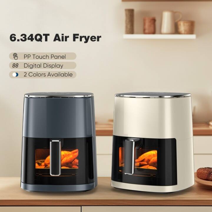 6.34QT Air Fryer

- PP Touch Panel
- Digital Display
- 2 Colors Available