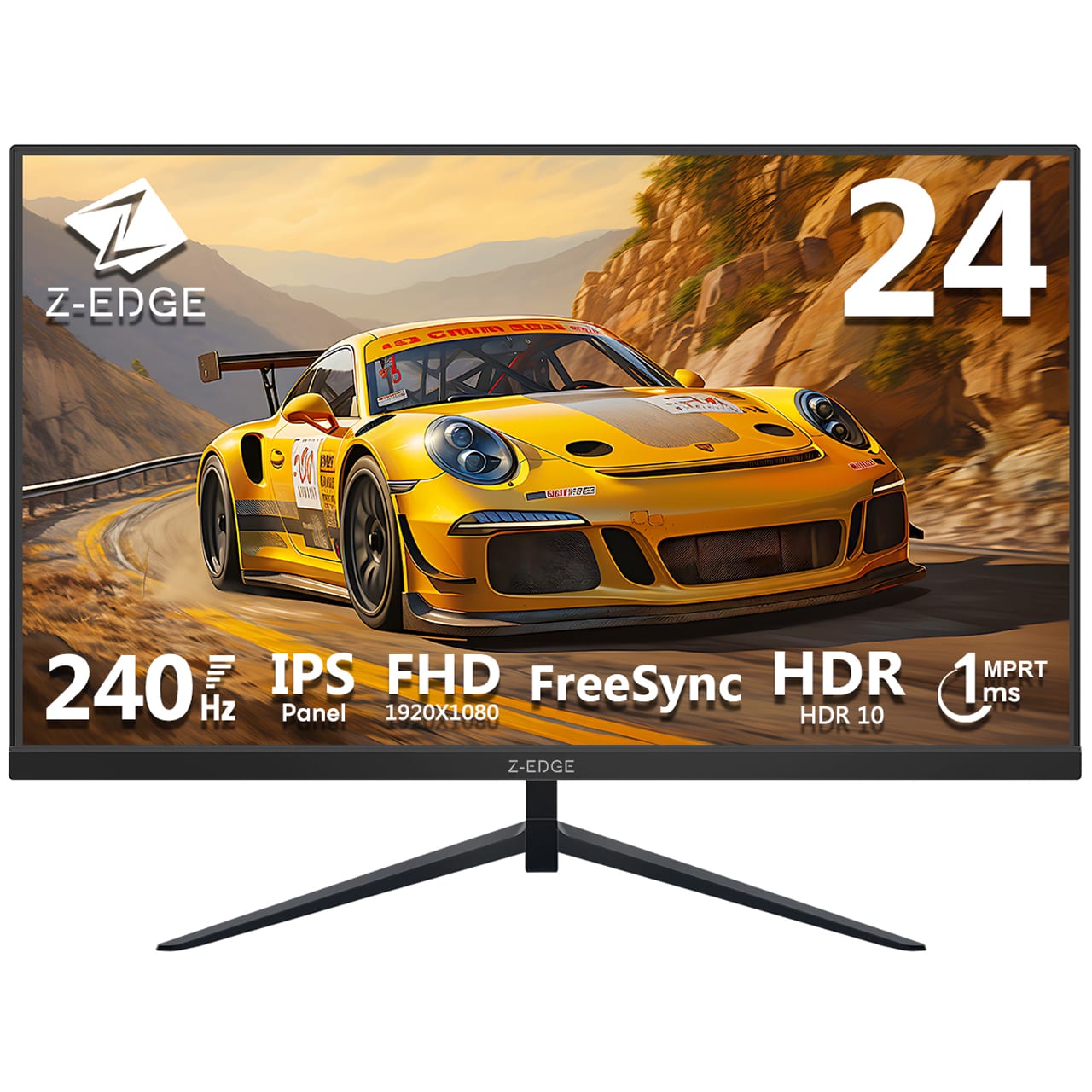 Z-Edge - 24 inch FHD 1920x1080 240Hz 1ms IPS Gaming Monitor, HDMI 2.0, DisplayPort 1.4 - Black