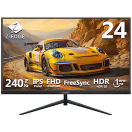Z-Edge - 24 inch FHD 1920x1080 240Hz 1ms IPS Gaming Monitor, HDMI 2.0, DisplayPort 1.4 - Black