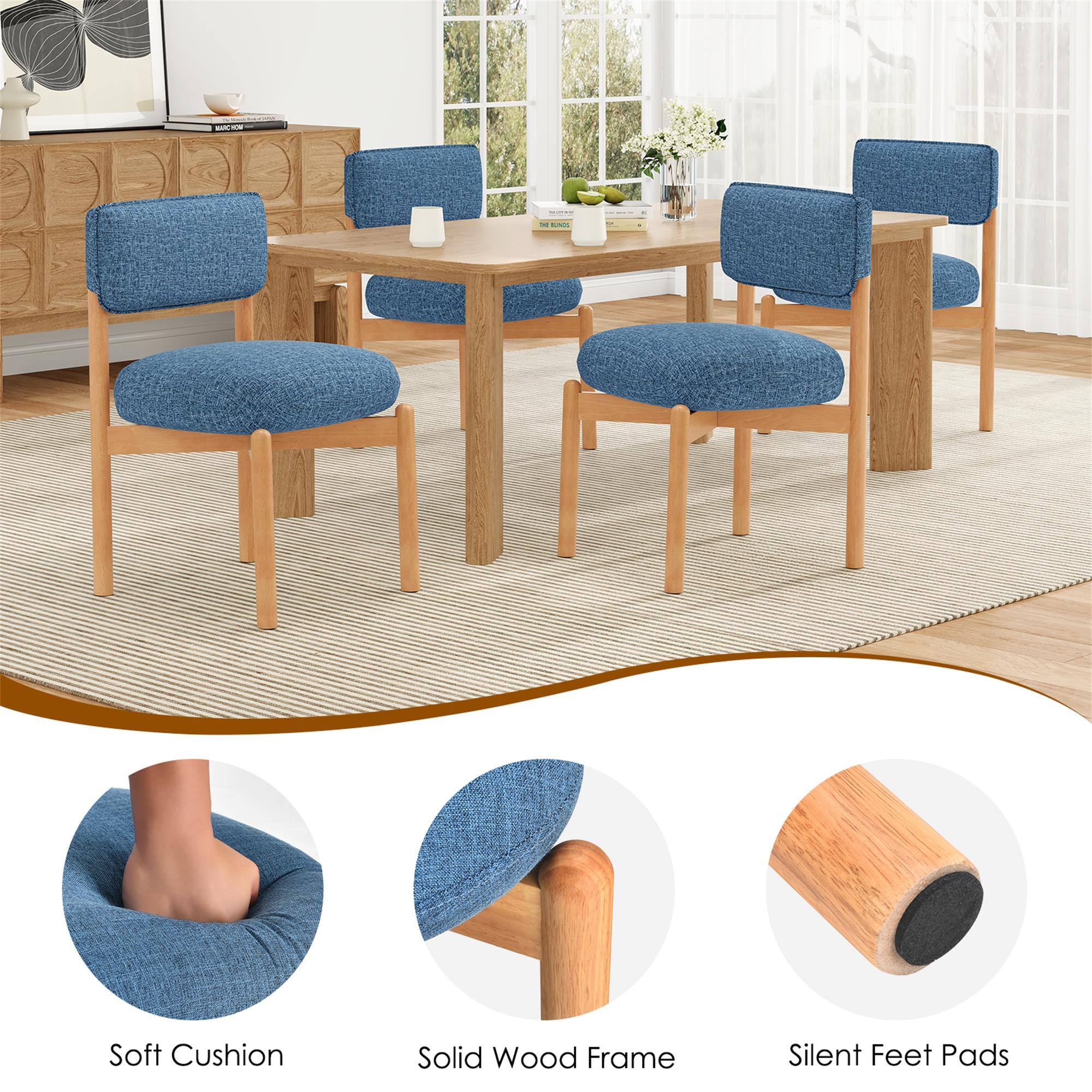 - Soft Cushion
- Solid Wood Frame
- Silent Feet Pads