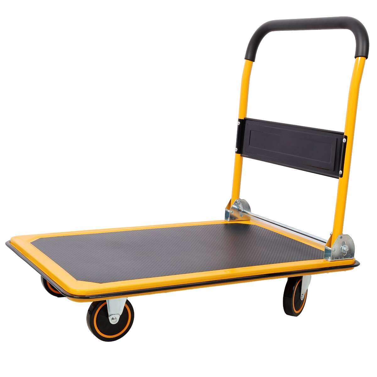 Alt View 1. Ropilly - Ropilly Folding Platform Truck, 660 lb Capacity Platform Cart with Steel Deck, Fold Flat Handle, Yellow - Yellow.
