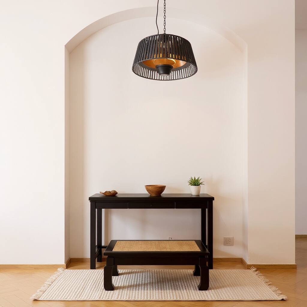 Back. ZACHVO - Hanging Heater Lamp, 1500W Waterproof Electric Patio Heater with Remote Control - Black.