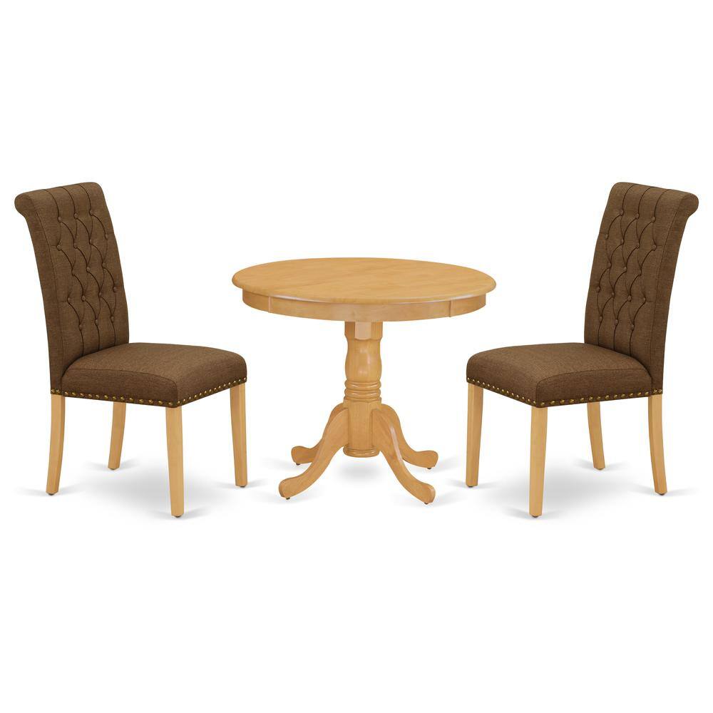Back. East West Furniture - Dining Room Set Oak - Brown.