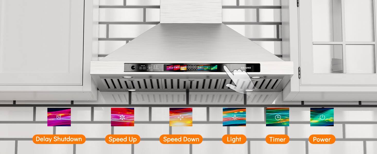 - Delay Shutdown
- Speed Up
- Speed Down
- Light
- Timer
- Power