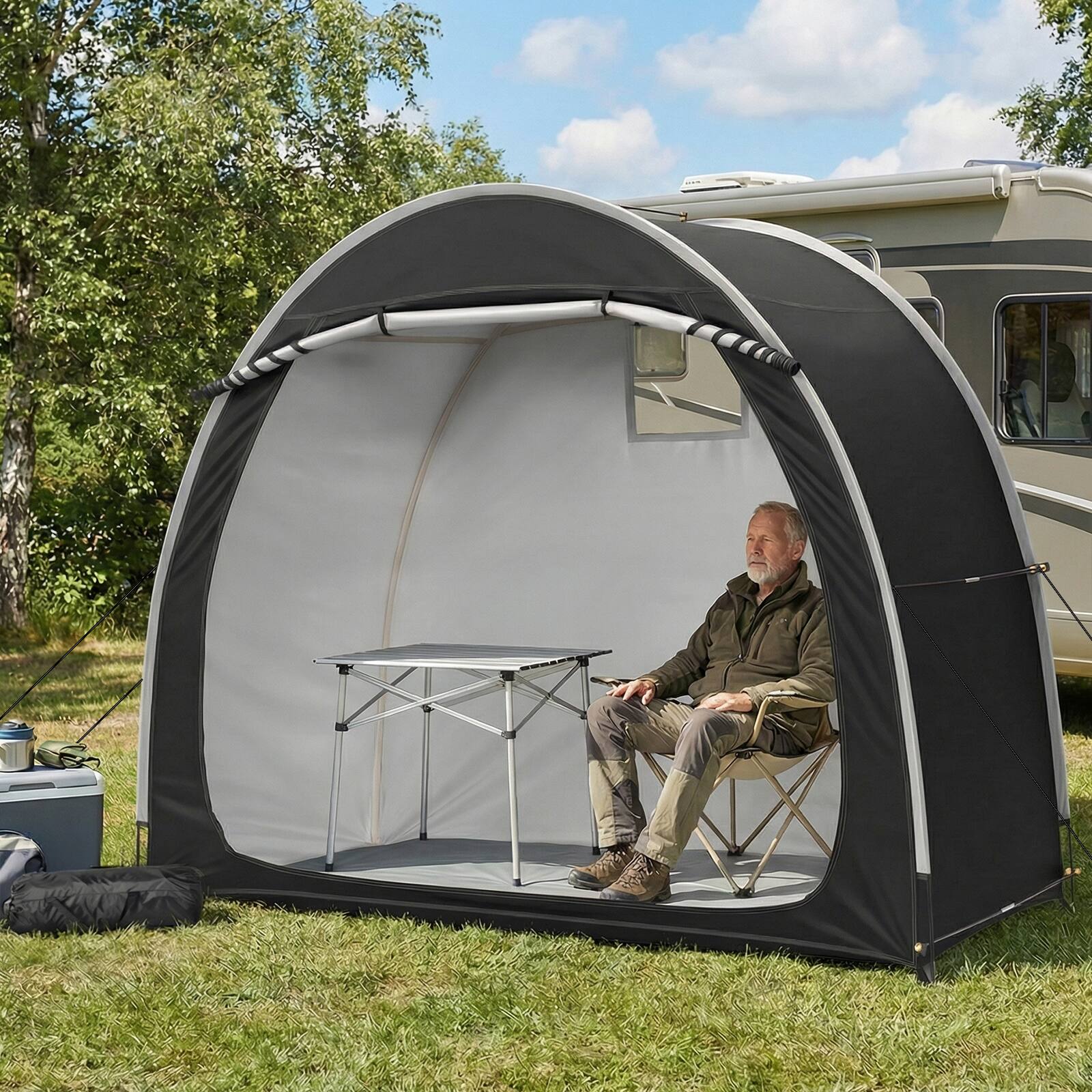 Left. Winado - Bike Tent, Outdoor Portable Bicycle Storage Sheds with 210D Oxford Fabric PU4000 Waterproof Cover for 2-3 Bikes, Storage.