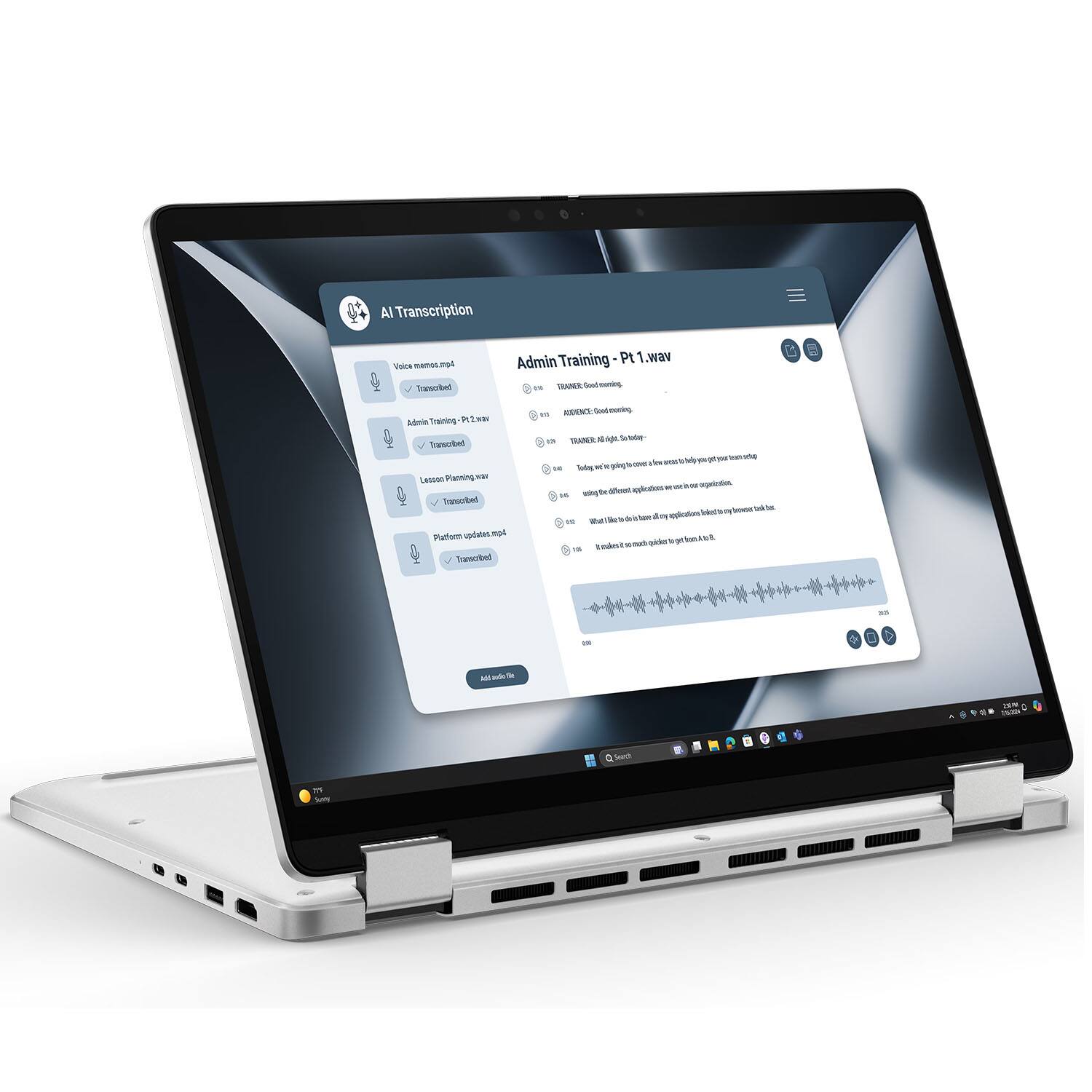 AI Transcription

Admin Training - Pt.1.wav

TRANSC: Good morning.
ADMIT: Good morning.
TRANSC: 24th of July, Friday.
ADMIT: Okay, I'm going to give you a few minutes to help you prepare your team for the meeting.
TRANSC: Using the different applications we have in our organization.
ADMIT: Well, like to hear from all of you, what are the tasks you have to do.
TRANSC: I'm going to guide you through the tasks.