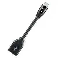 AudioQuest - DragonTail USB-A > Micro Adaptor - Female USB-A to Male Micro - Black - Front_Zoom