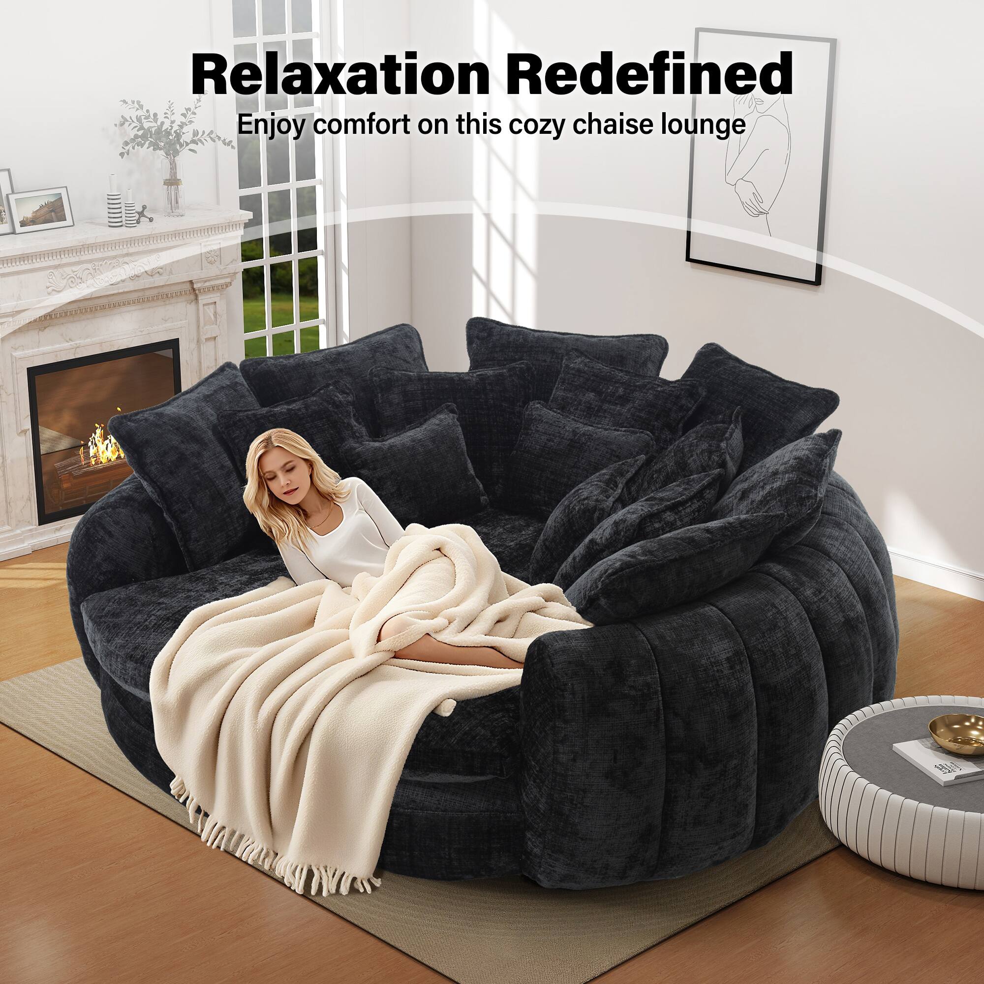 Relaxation Redefined  
Enjoy comfort on this cozy chaise lounge