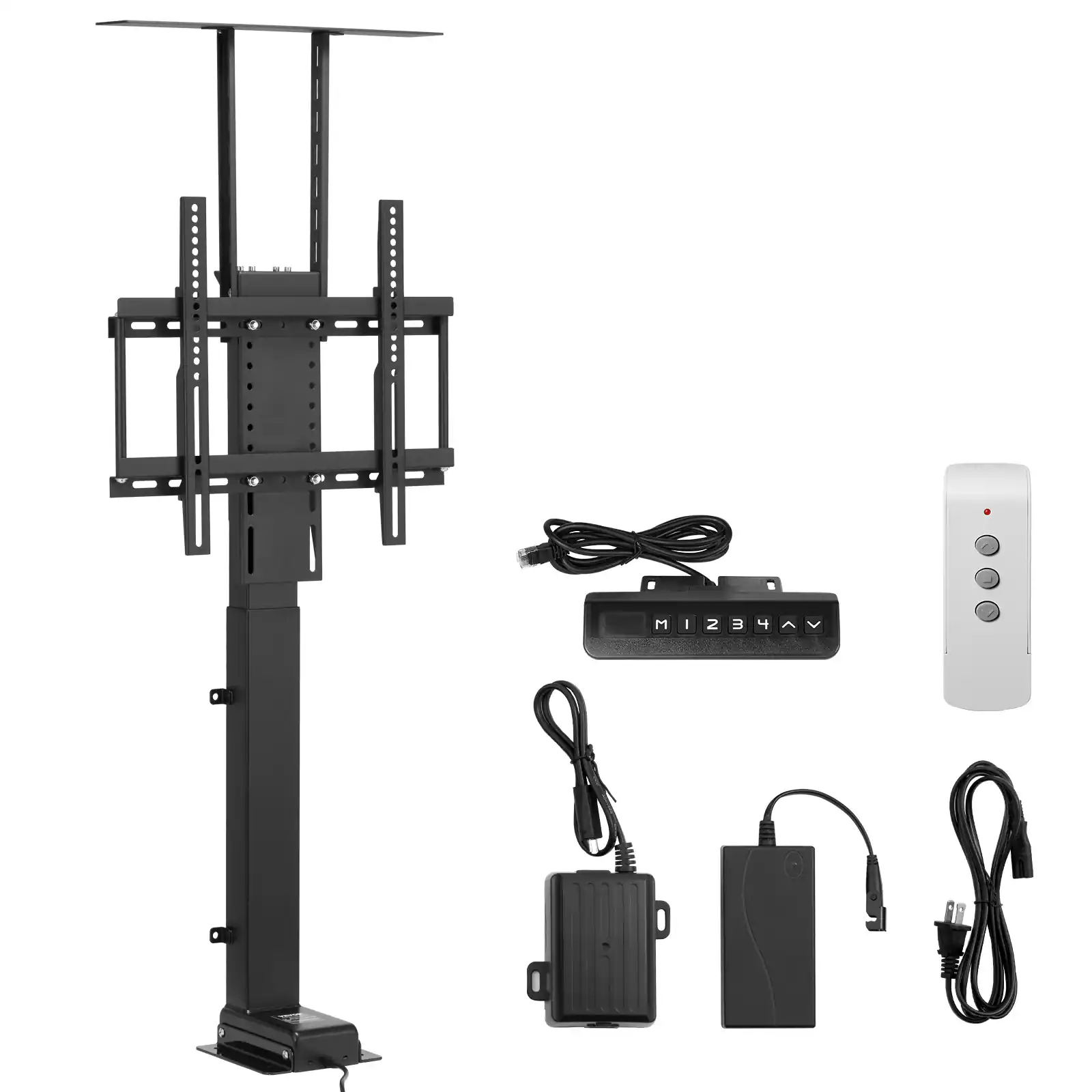 Alt View 5. VEVOR - Motorized TV Lift Stand,132 lbs max Load Adjustable TV Lift Stand,for 32-55in (Not in Cabinet)/32-50in (in Cabinet) TVs - Black.